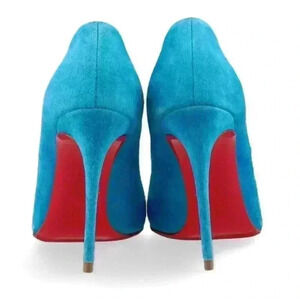 Christian Louboutin Blue Suede Pointed ToeDorsay Pumps Size 36